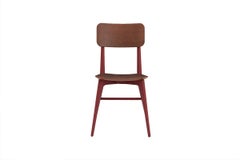 Chaise moderne en bois massif rouge cerise