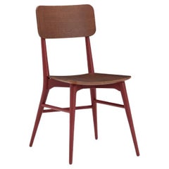 Solid Wood Modern Chair - Cherry Red