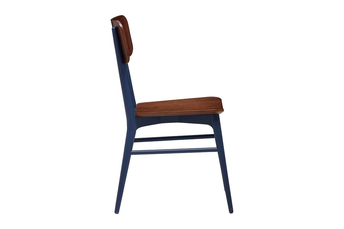 Chaise de salle à manger moderne en bois massif - Royal Blue Neuf - En vente à Miami Beach, FL