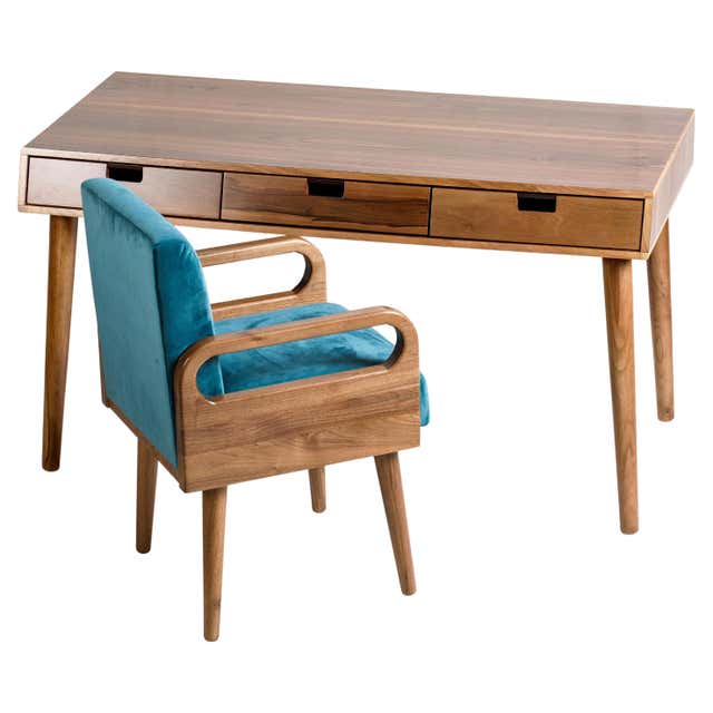 Custom Commissioned Solid Wood Desk by California Studio Craftsman John ...