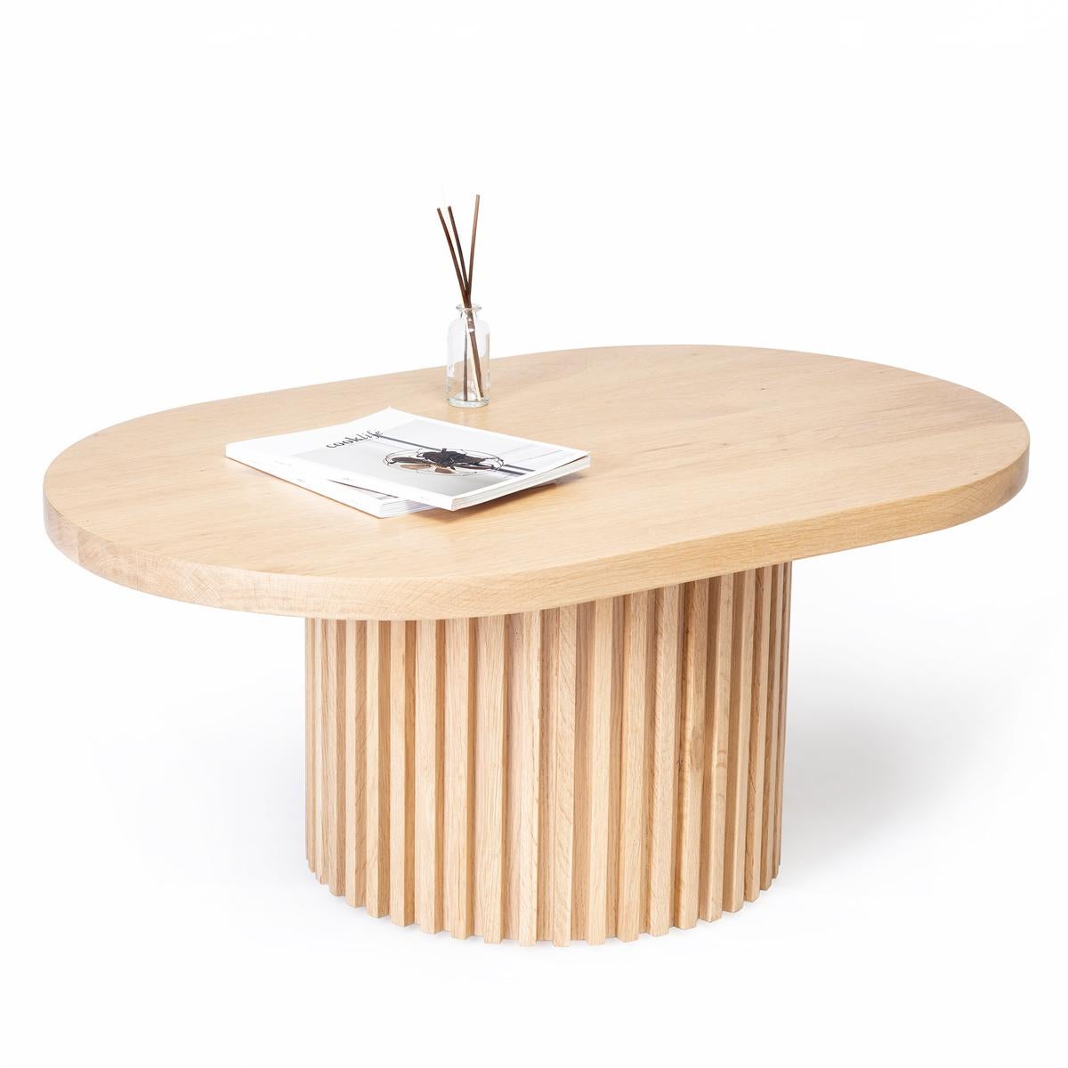 Turkish Solid Wood Oval Coffee Table – DOCIA For Sale