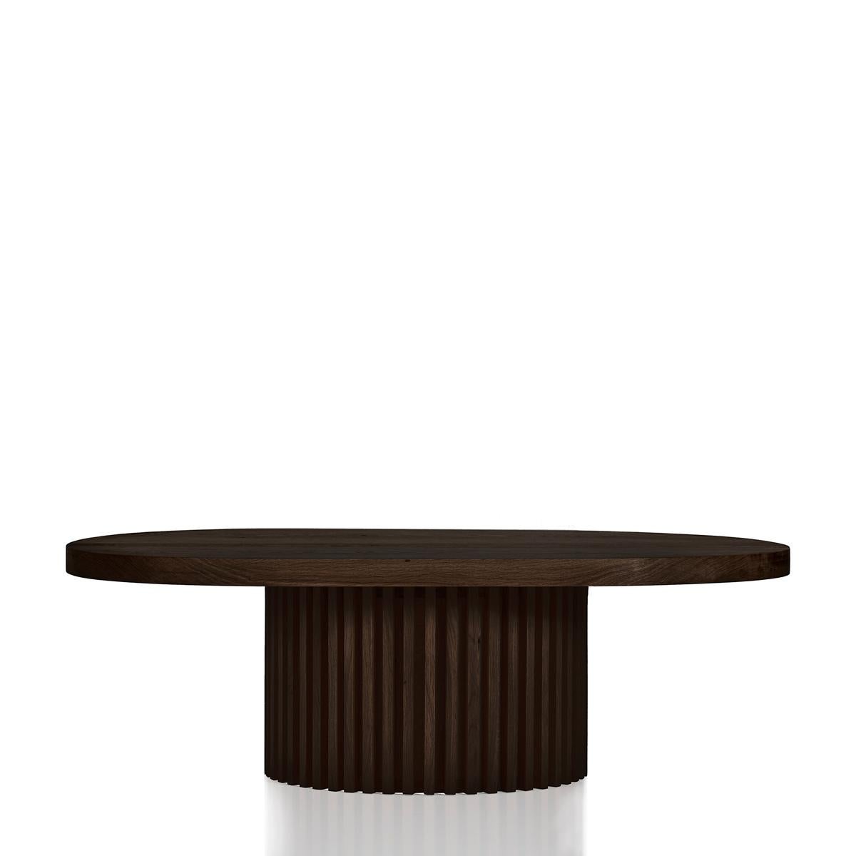 Hand-Crafted Solid Wood Oval Coffee Table – DOCIA For Sale