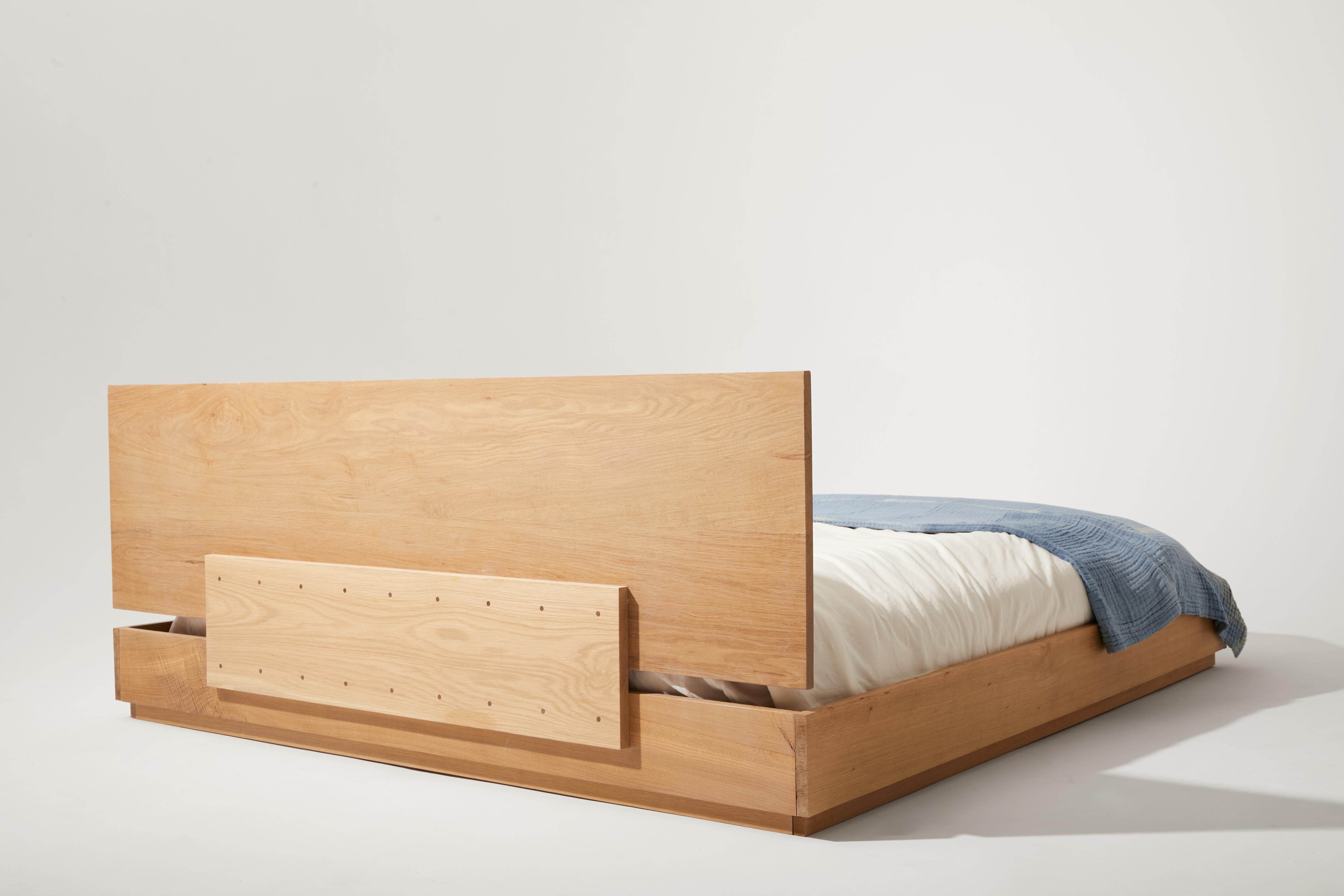 white oak platform bed king
