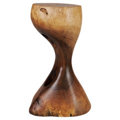 Solid Wood Sculptural Side Table, Original Contemporary Design, Logniture