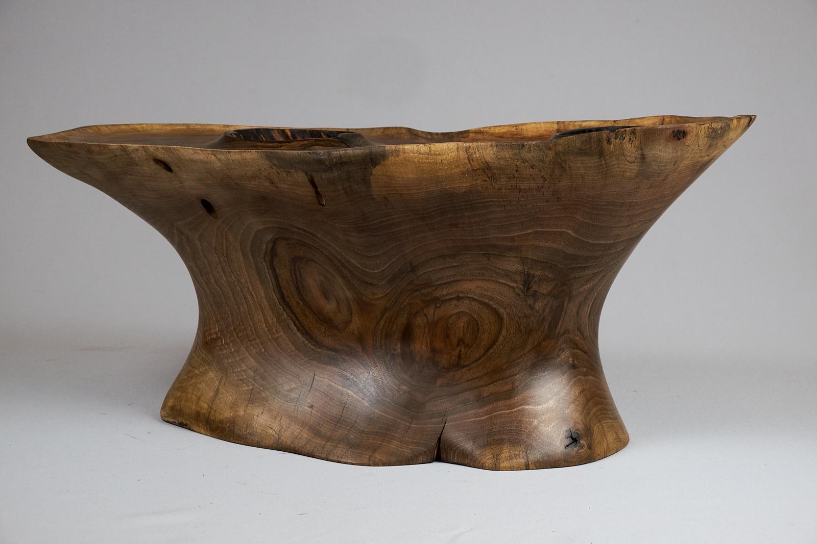 Table d'appoint sculpturale en bois massif, design contemporain d'origine, Logniture 4