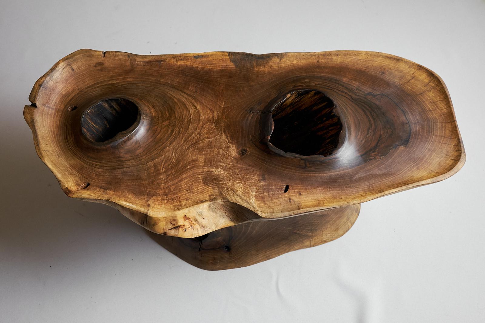 Solid Wood Sculptural Side Table, Original Contemporary Design, Logniture 14