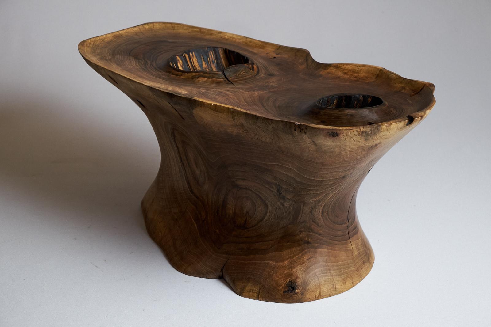 Solid Wood Sculptural Side Table, Original Contemporary Design, Logniture In New Condition In Stara Gradiška, HR