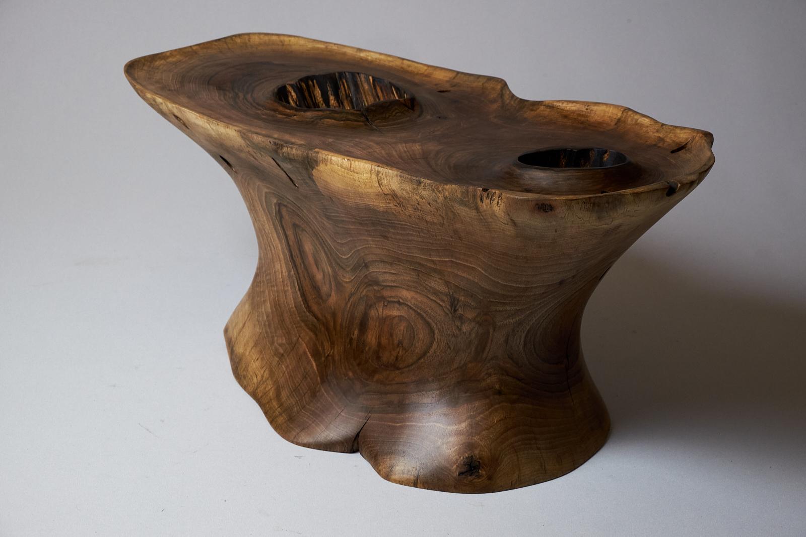 Solid Wood Sculptural Side Table, Original Contemporary Design, Logniture 1