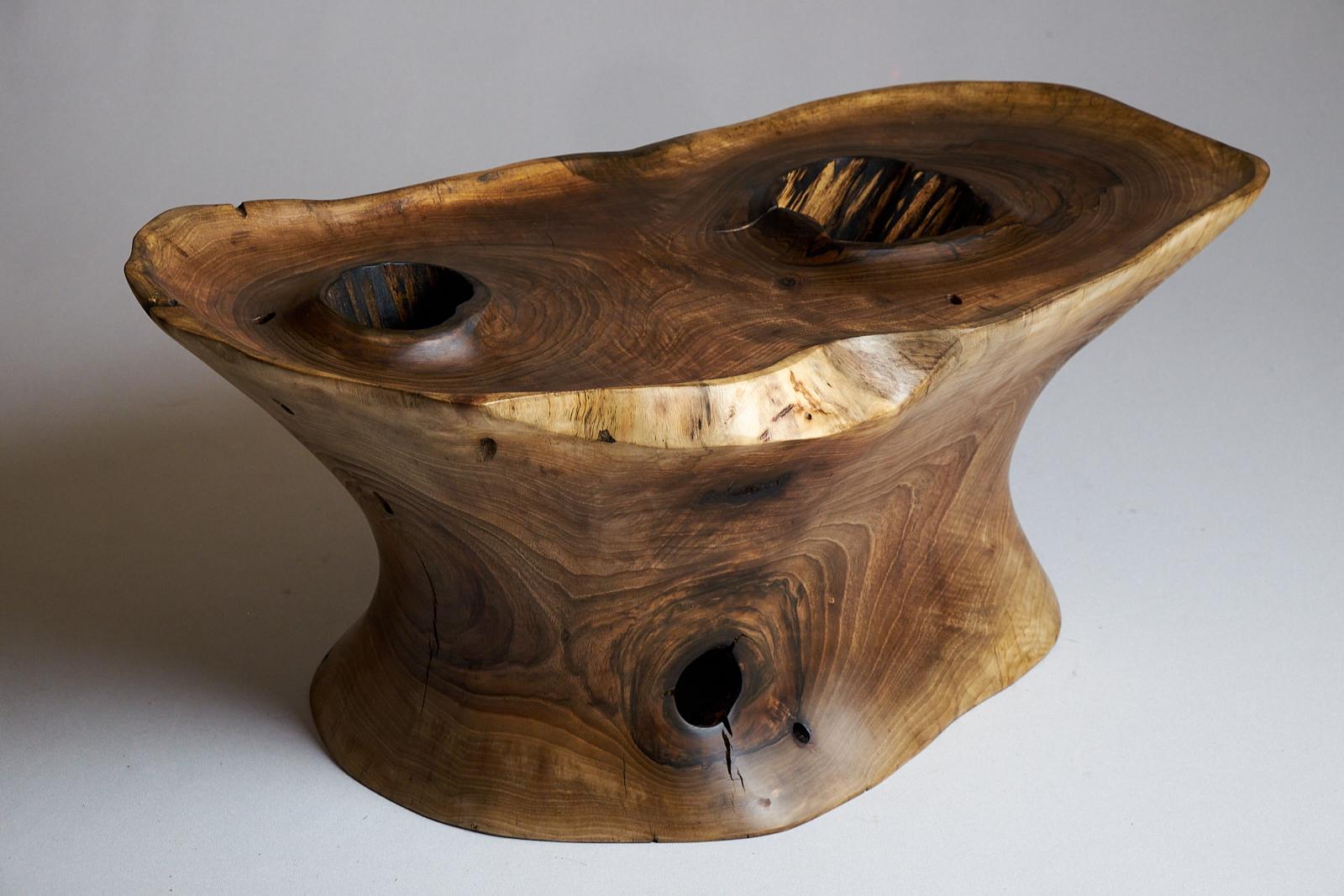 Solid Wood Sculptural Side Table, Original Contemporary Design, Logniture 3