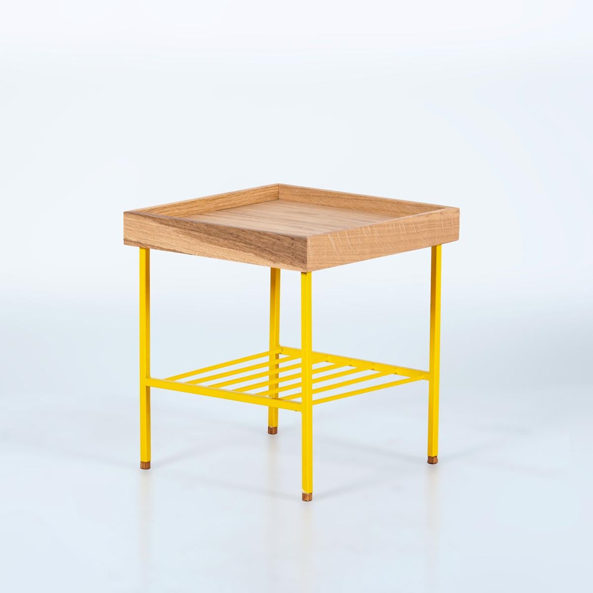 Modern Solid Wood Short Side Table / Plant Stand – EDGE Series For Sale
