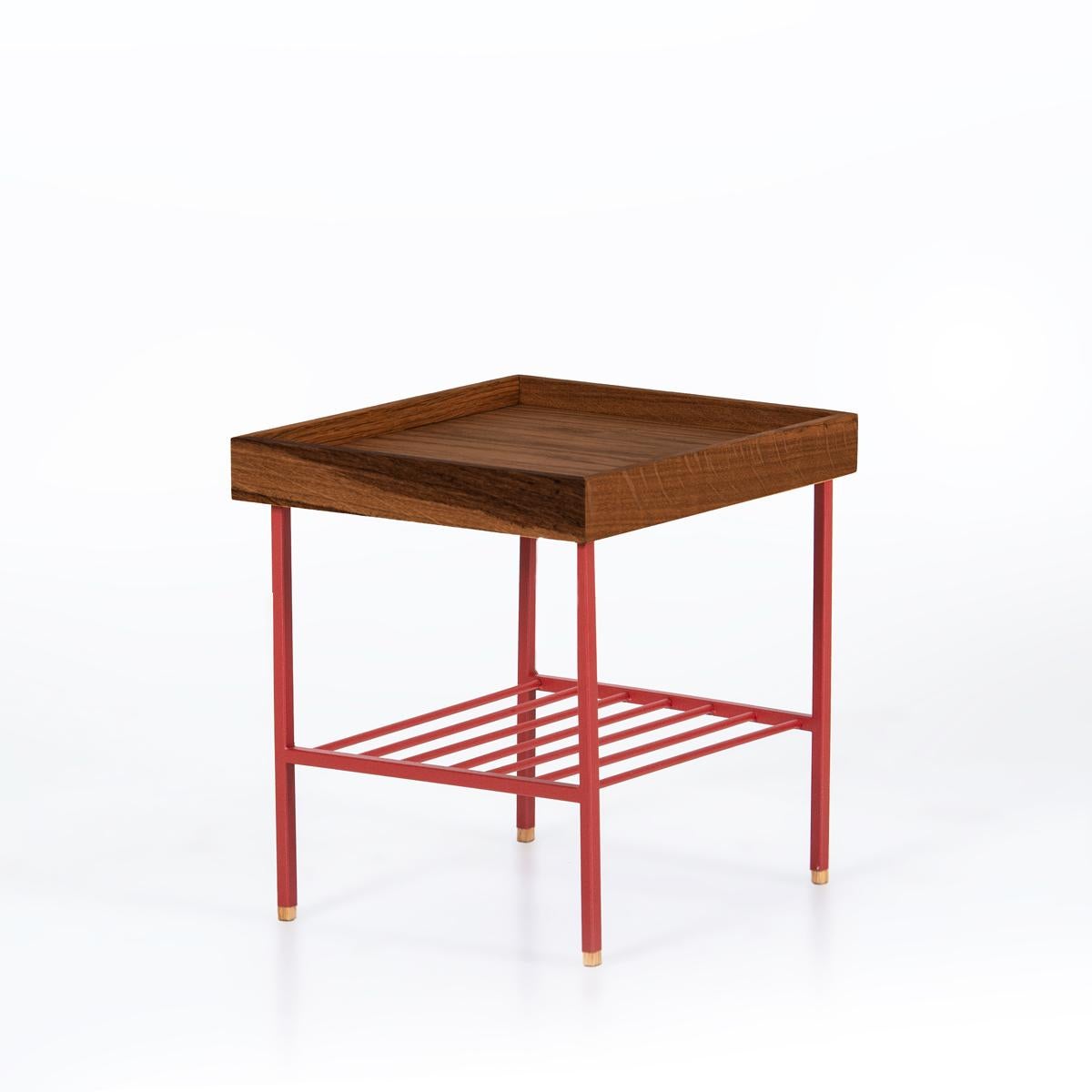Modern Solid Wood Short Side Table / Plant Stand – EDGE Series For Sale