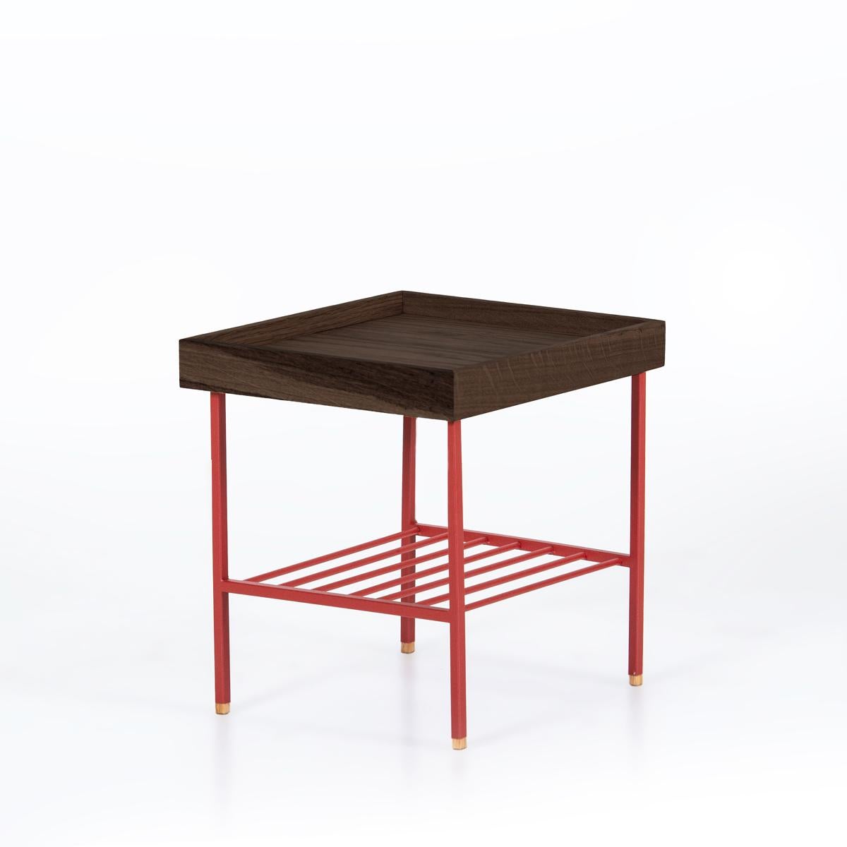 Modern Solid Wood Short Side Table / Plant Stand – EDGE Series For Sale