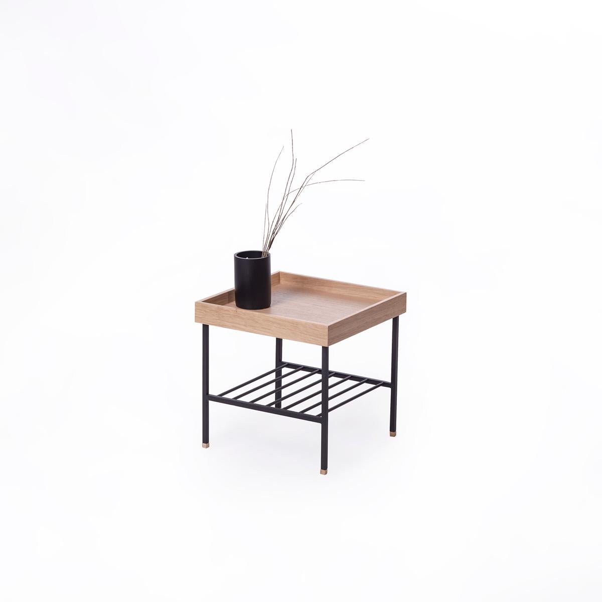 Modern Solid Wood Short Side Table / Plant Stand – EDGE Series For Sale