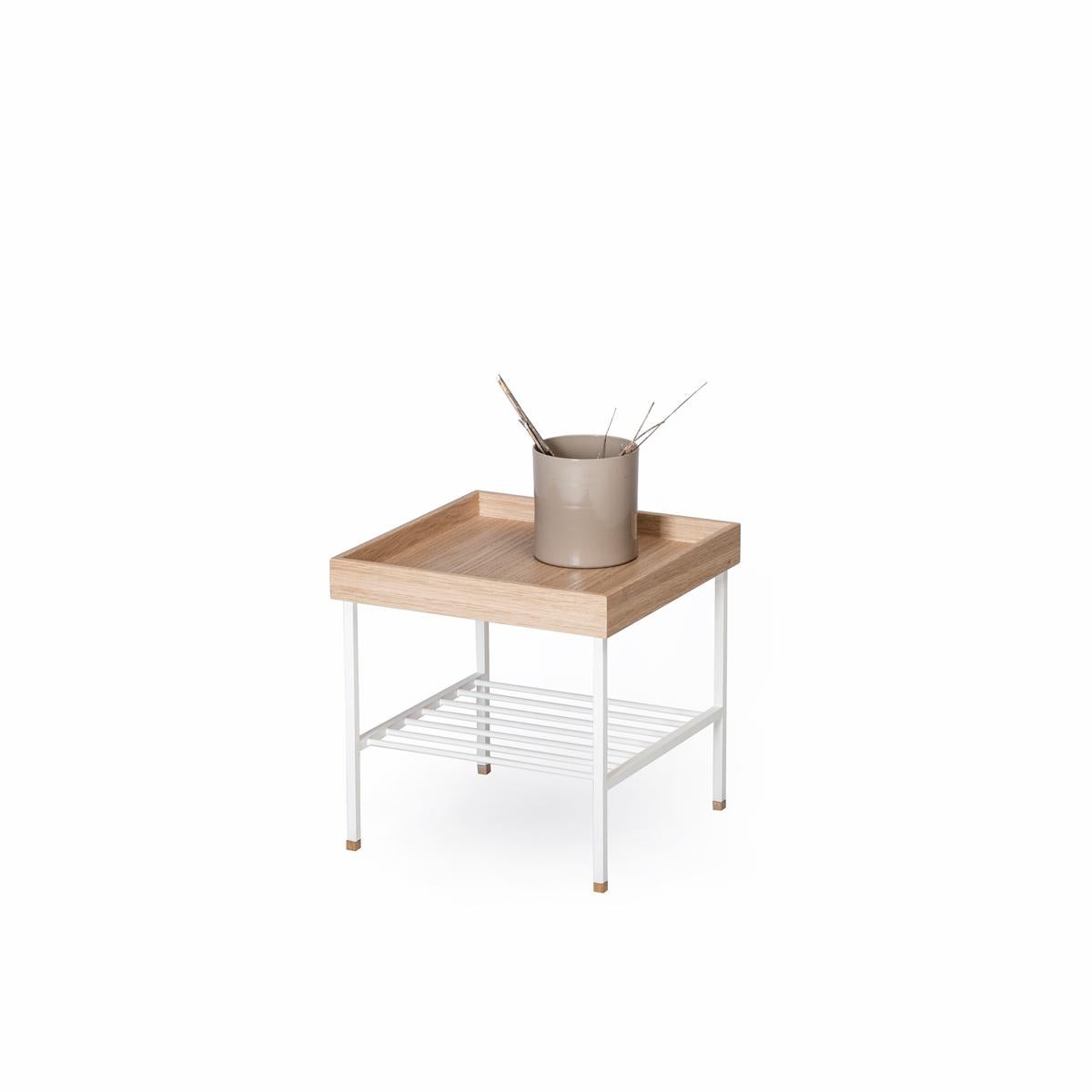 Hand-Crafted Solid Wood Short Side Table / Plant Stand – EDGE Series For Sale