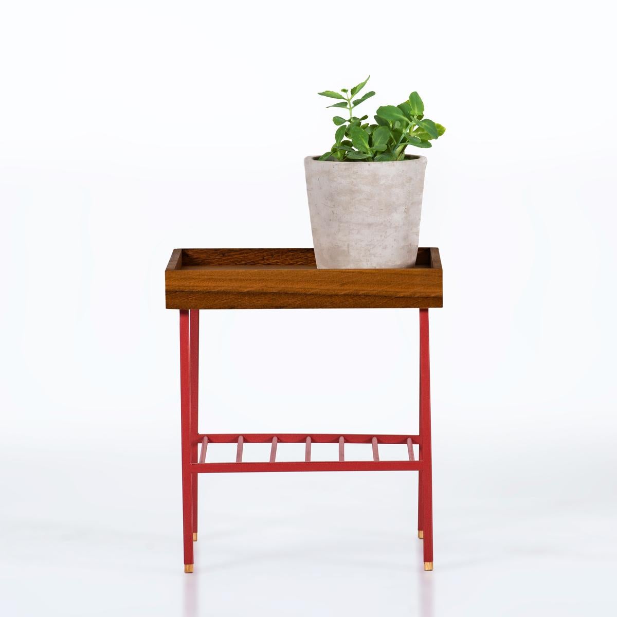 Contemporary Solid Wood Short Side Table / Plant Stand – EDGE Series For Sale