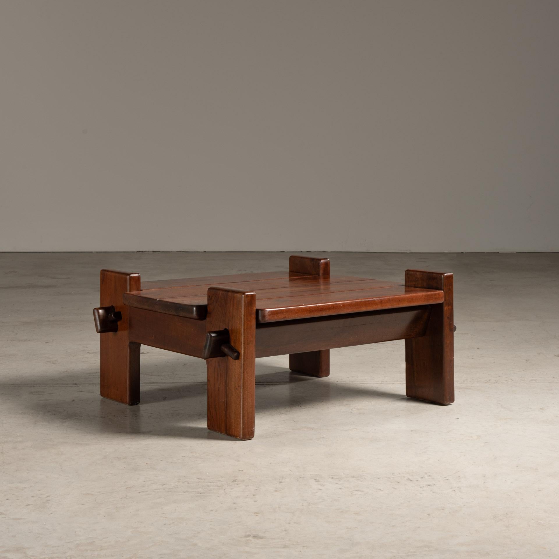 Mid-Century Modern Solid Wood Side Table, by Jean Gillon, Brazilian Mid-Century Design Modern