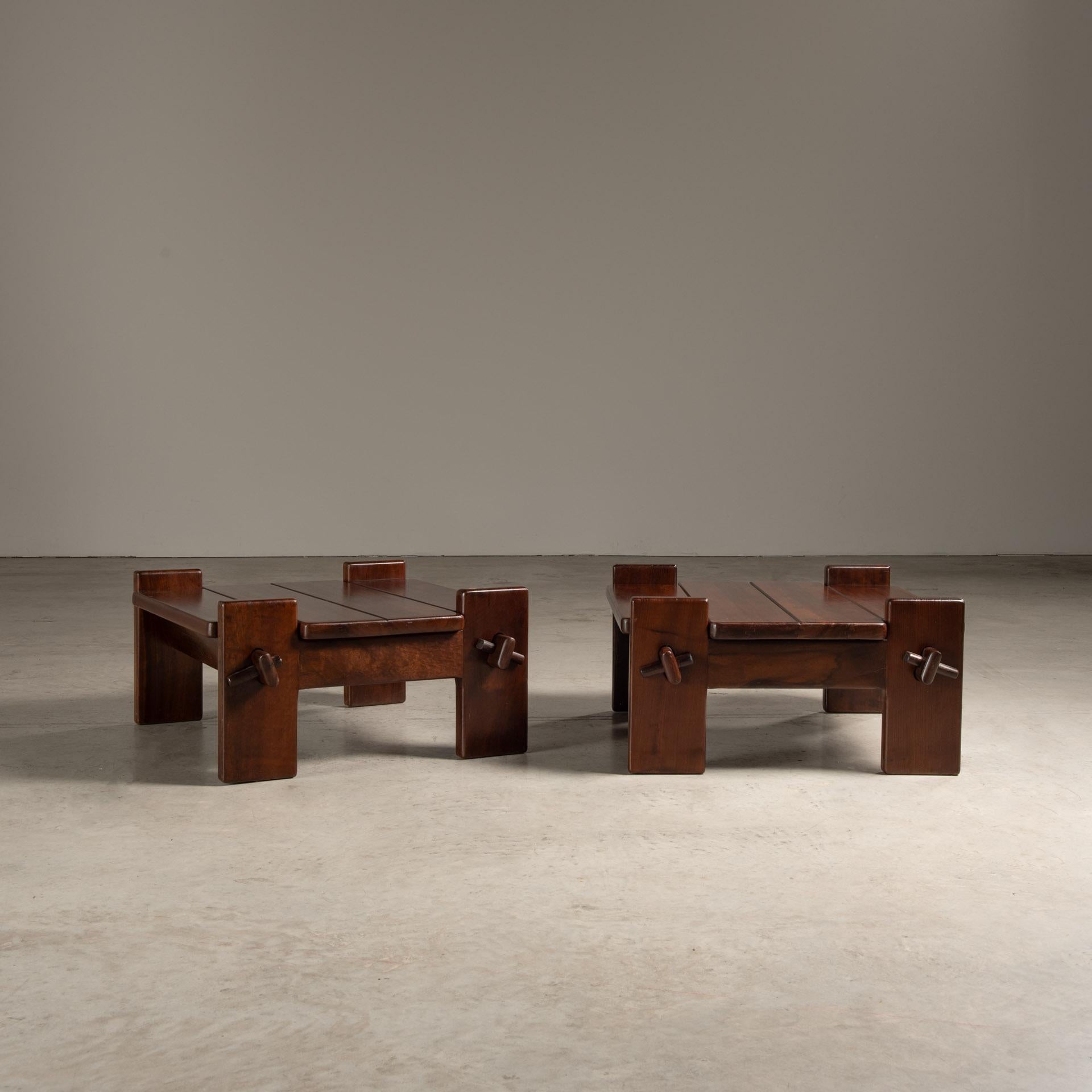 Hardwood Solid Wood Side Table, by Jean Gillon, Brazilian Mid-Century Design Modern