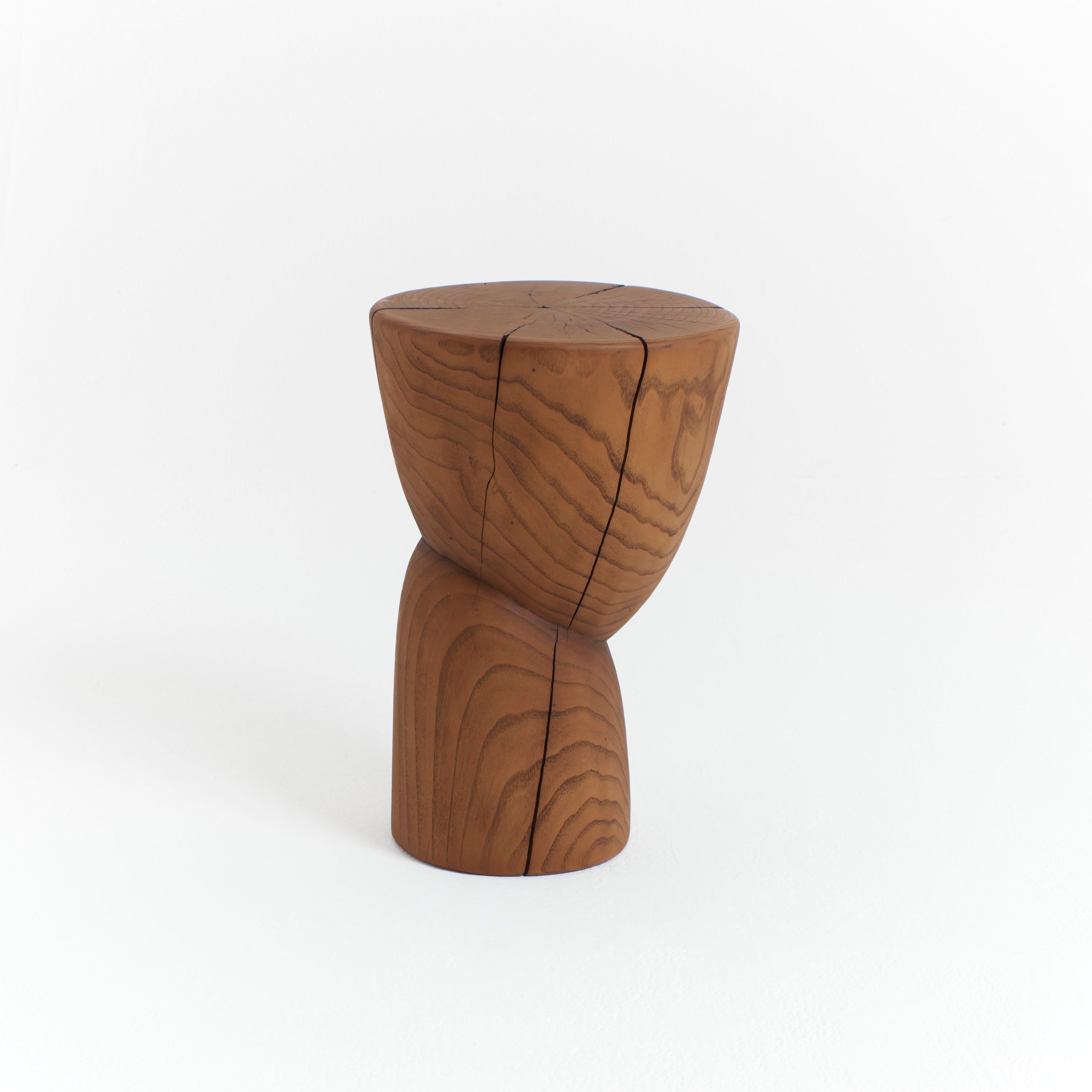 Contemporary Solid Wood Side Table For Sale