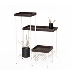 Solid Wood Side Table / Plant Stand Set – EDGE Series, with Metal Legs