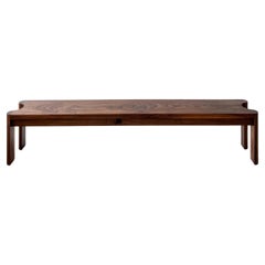 Solid Wood Sine Bench in Natural Walnut by Withers Studio