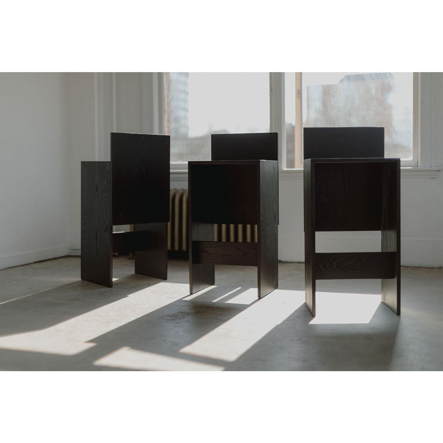 Contemporary Solid Wood Slab Bar Stool For Sale