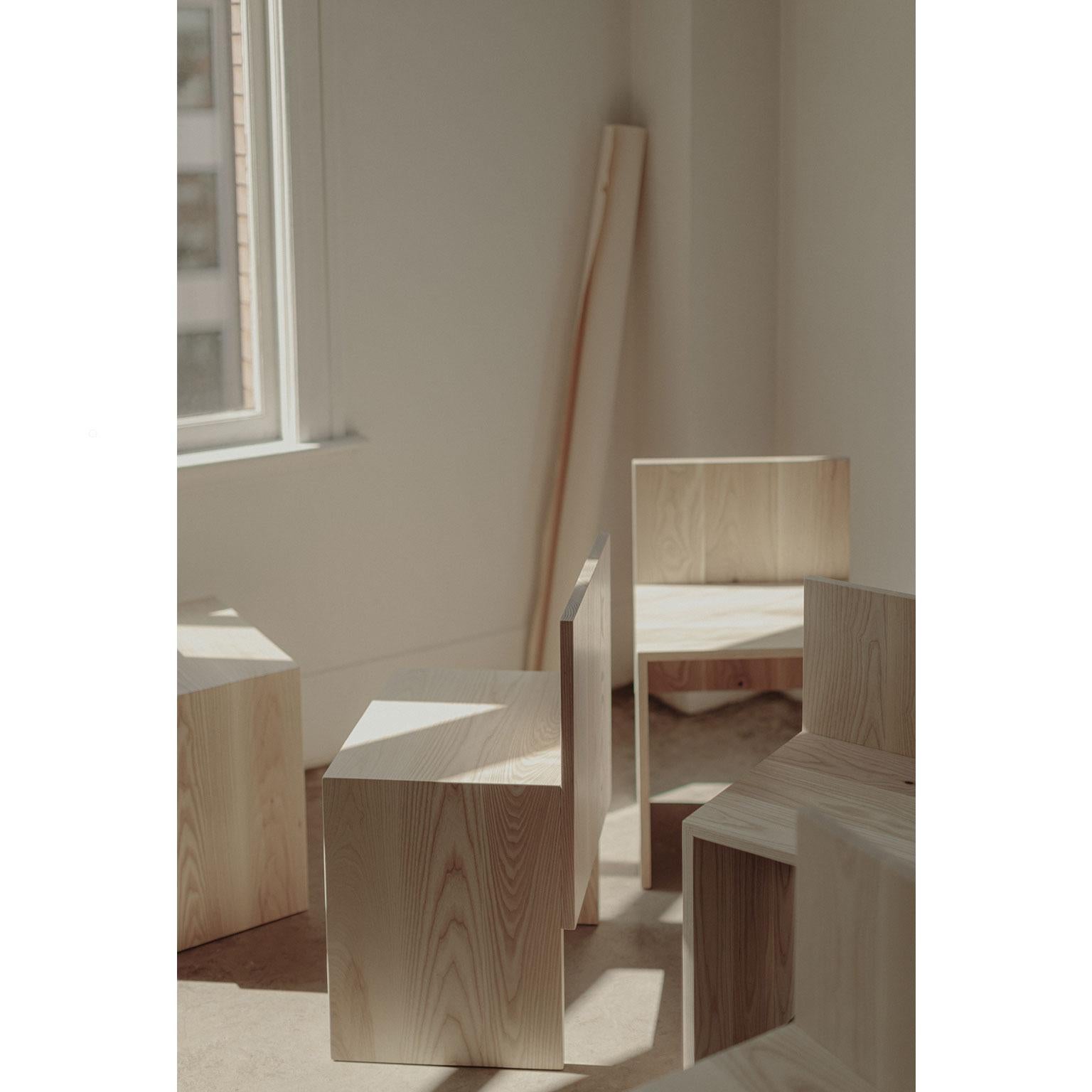 Modern Solid Wood Slab Chair For Sale