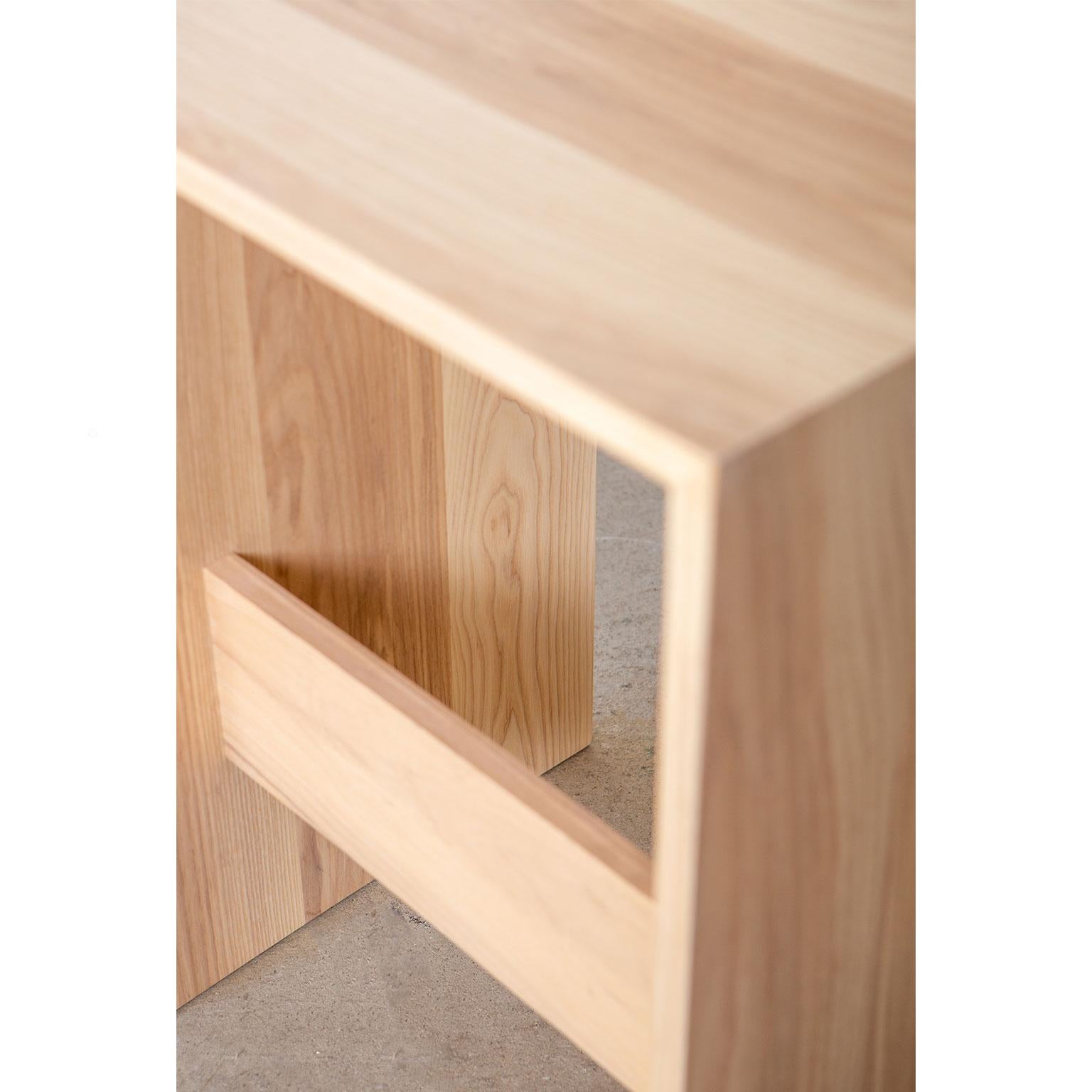 Contemporary Solid Wood Slab Counter Stool For Sale