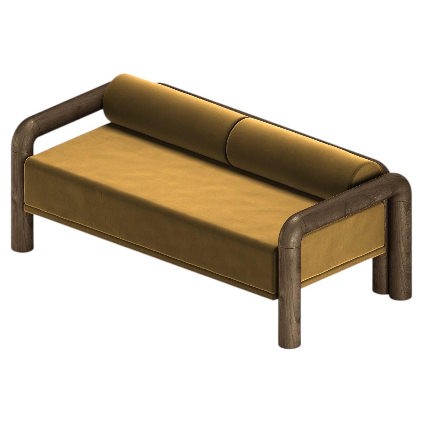 Massivholz, Lounge-Sofa, Sofa, mit Samt bezogen, modernes Design im Angebot