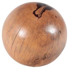 Solid Wood Sphere Stool Sculpture, 21st century.