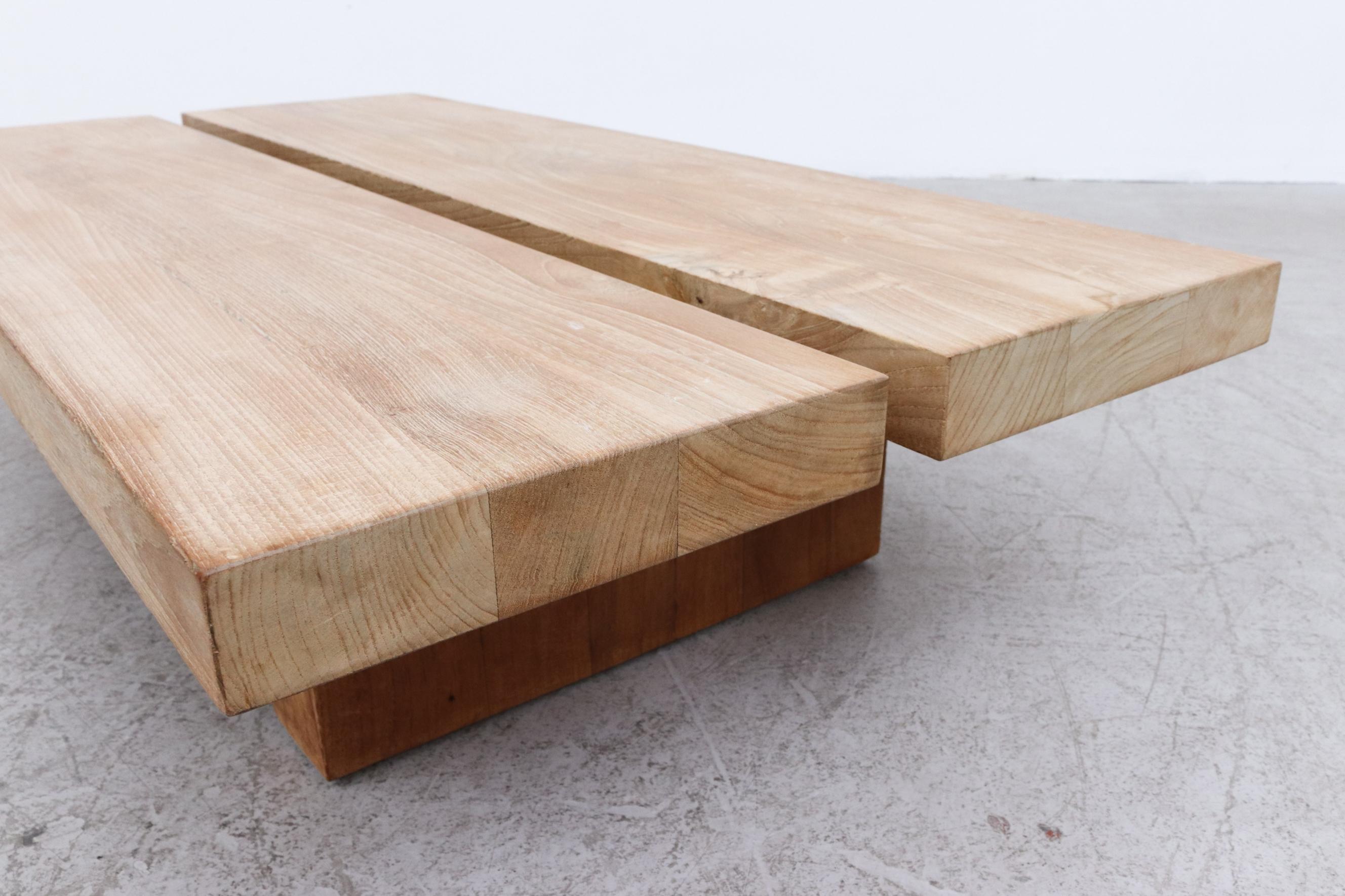 Teak Solid Wood Split Top Bench or Coffee Table