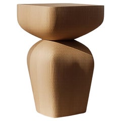 Solid Wood Stool Socle No124, Minimal Contemporary Piece by Joel Escalona