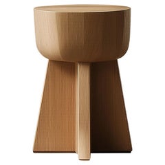 Solid Wood Stool Socle No130, Modern Contemporary Furniture by Joel Escalona