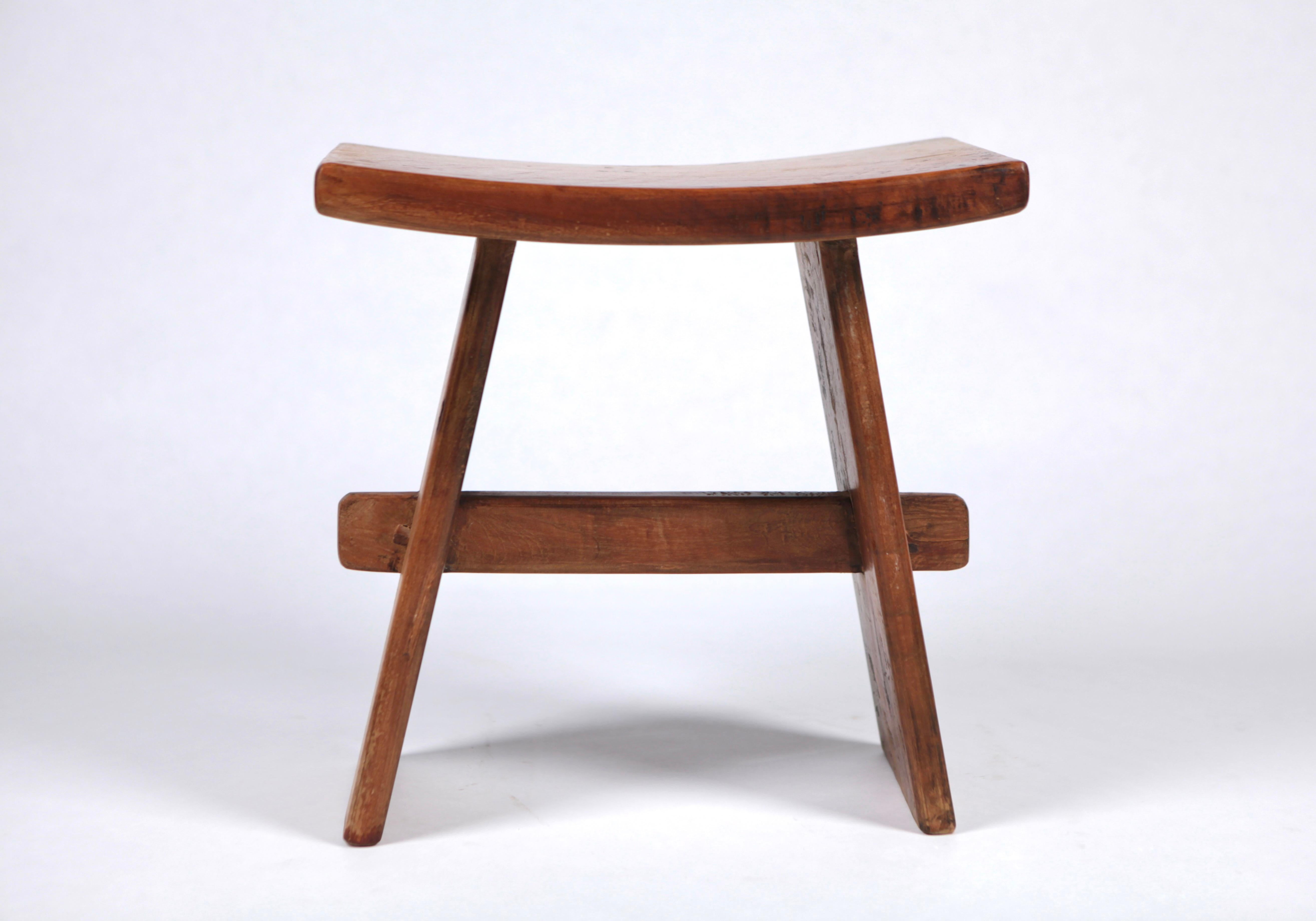 Solid Wood Tabouret from the French Savoy Alps, 1960s 2