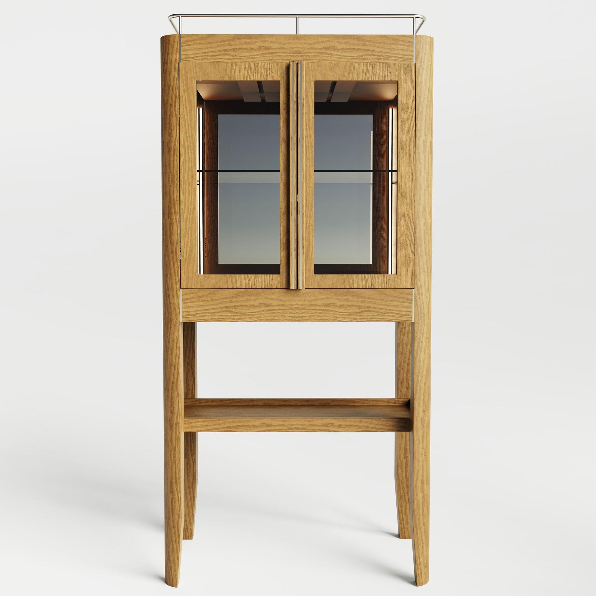 Turkish Solid Wood Tall Liquor / Cocktail Cabinet – CASABLANCA High Showcase Series For Sale