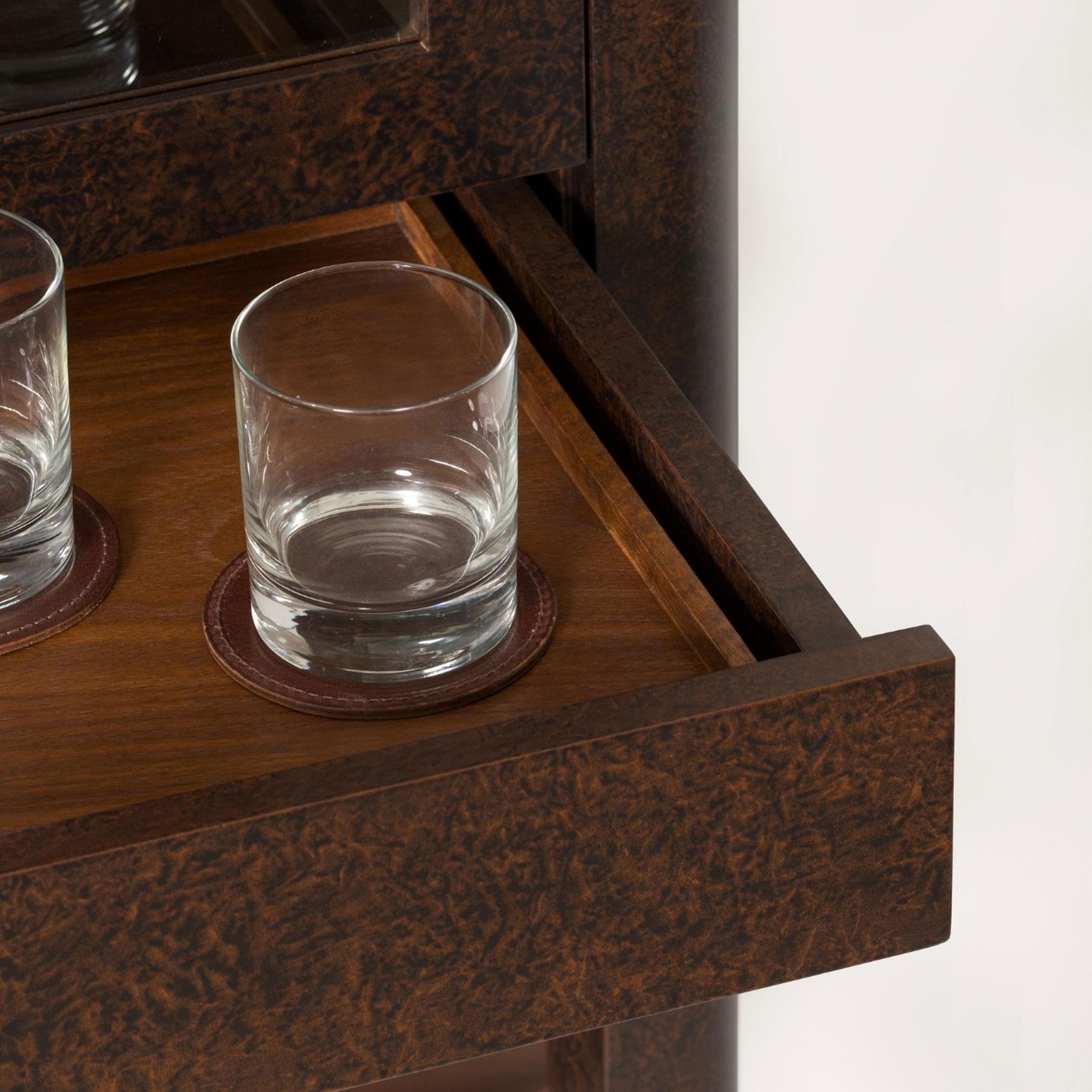 Solid Wood Tall Liquor / Cocktail Cabinet – CASABLANCA High Showcase Series In New Condition For Sale In İzmir, İzmir