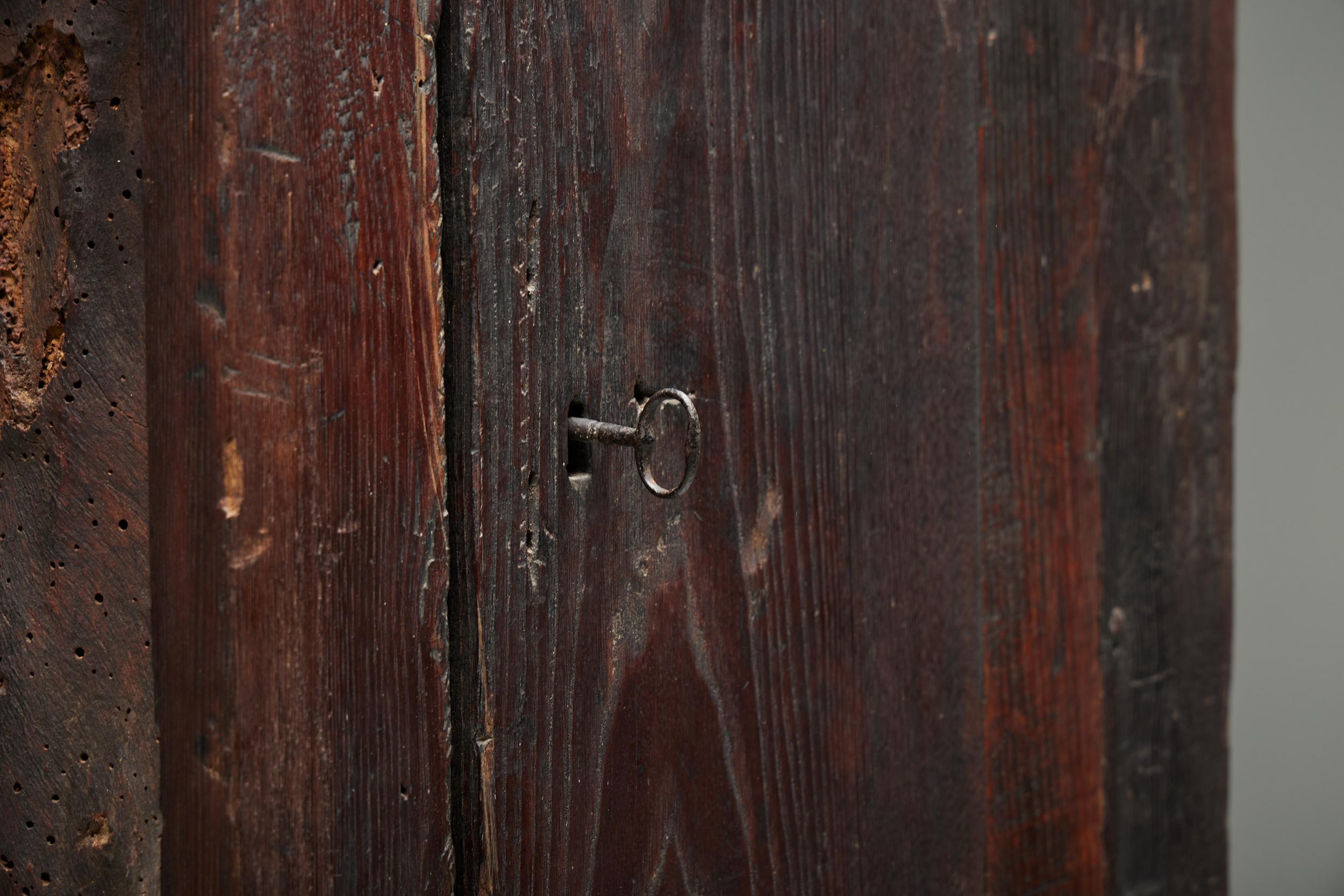 French Solid Wood Travail Populaire Cabinet, France, 19th Century For Sale