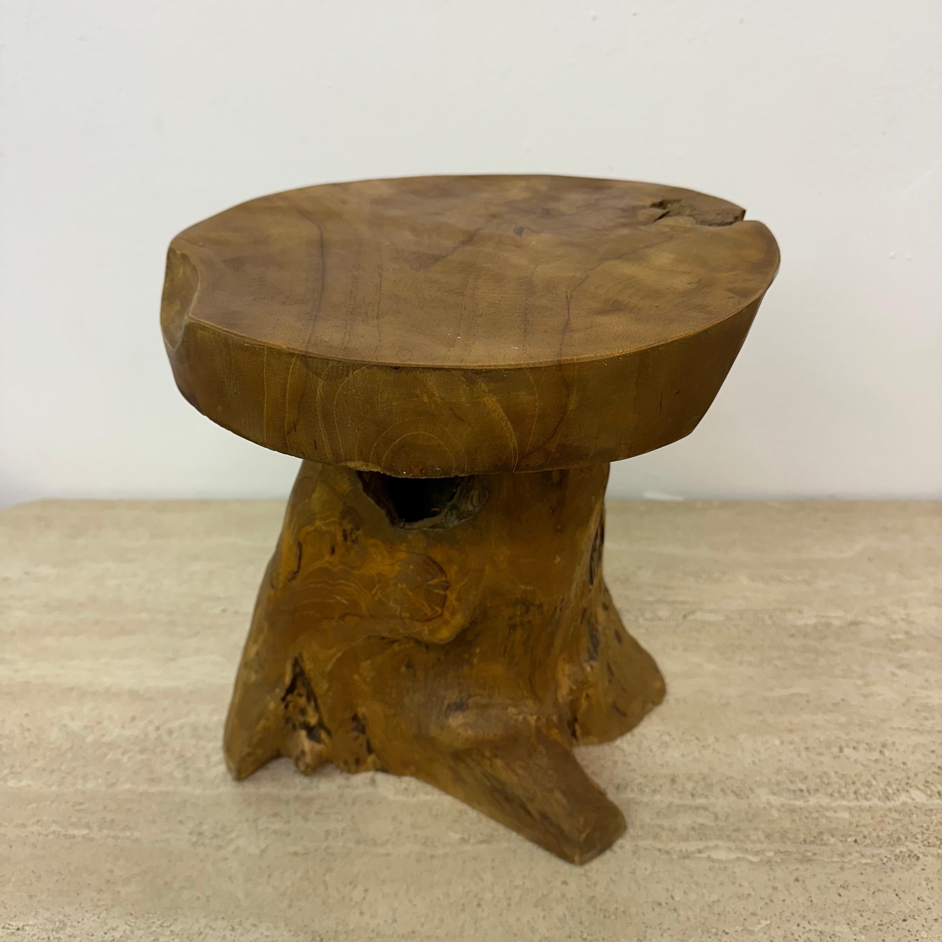 Late 20th Century Solid wood tree side table , 1970s