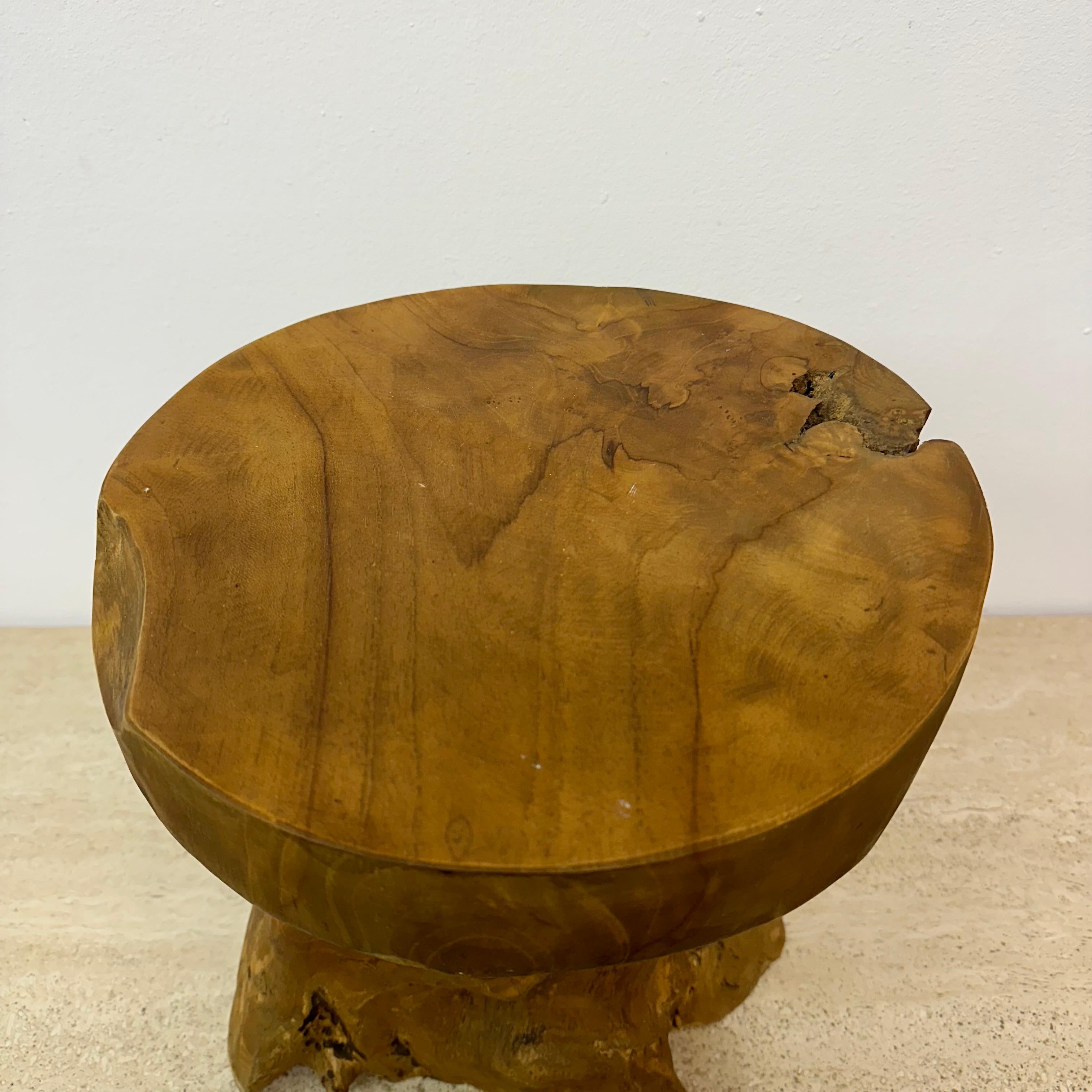 Wood Solid wood tree side table , 1970s