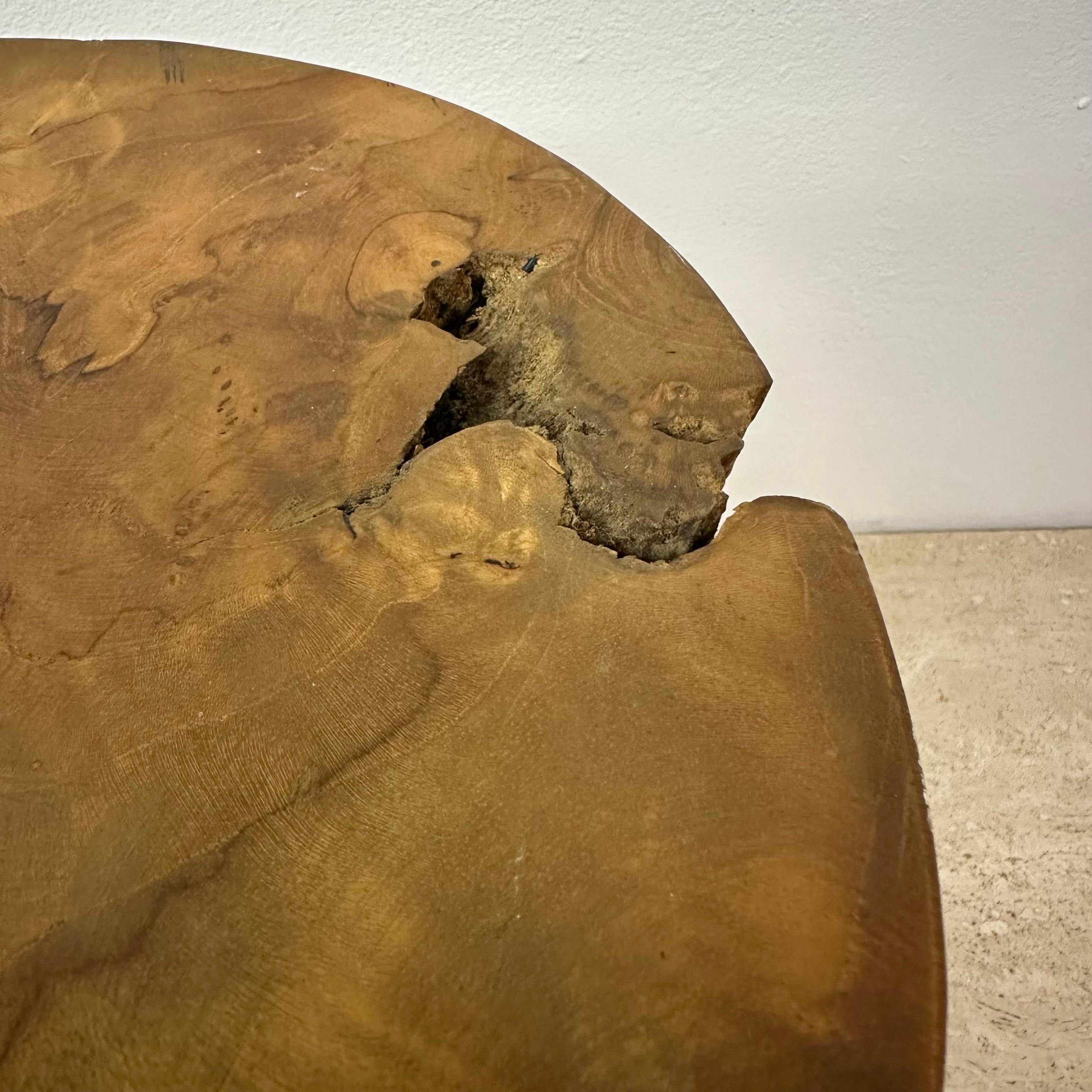 Solid wood tree side table , 1970s 1
