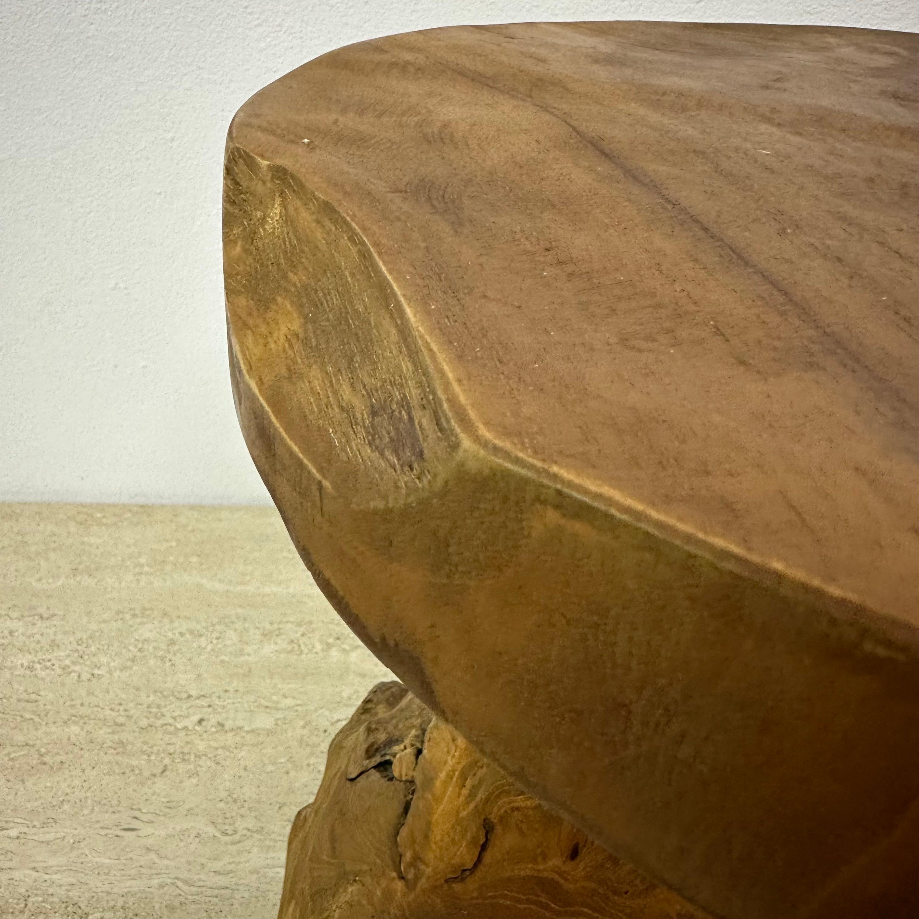 Solid wood tree side table , 1970s 2