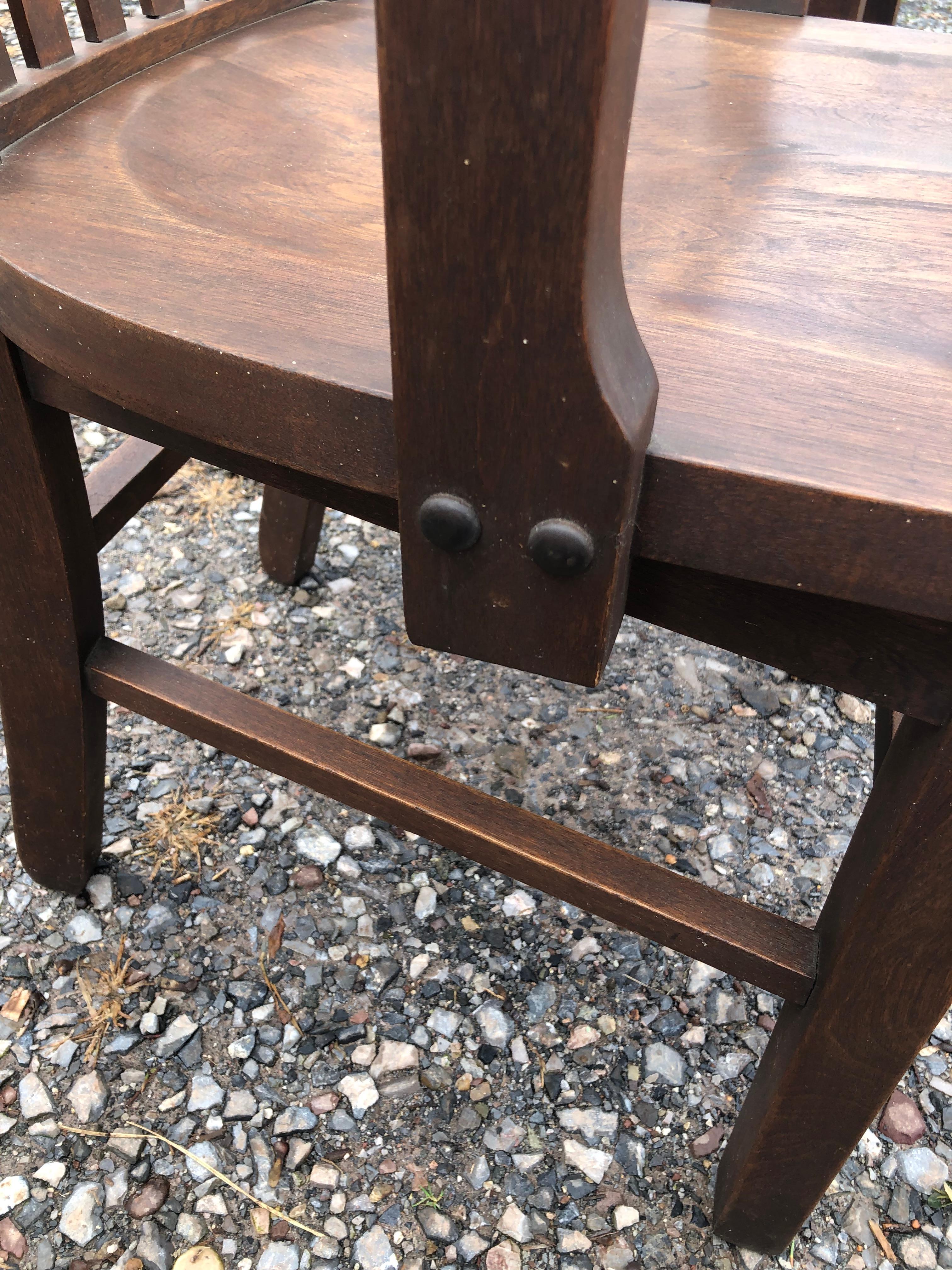 Solid Wood Vintage Bank Desk Chair For Sale 2