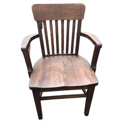 Solid Wood Retro Bank Desk Chair