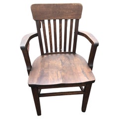 Solid Wood Vintage Bank Desk Chair