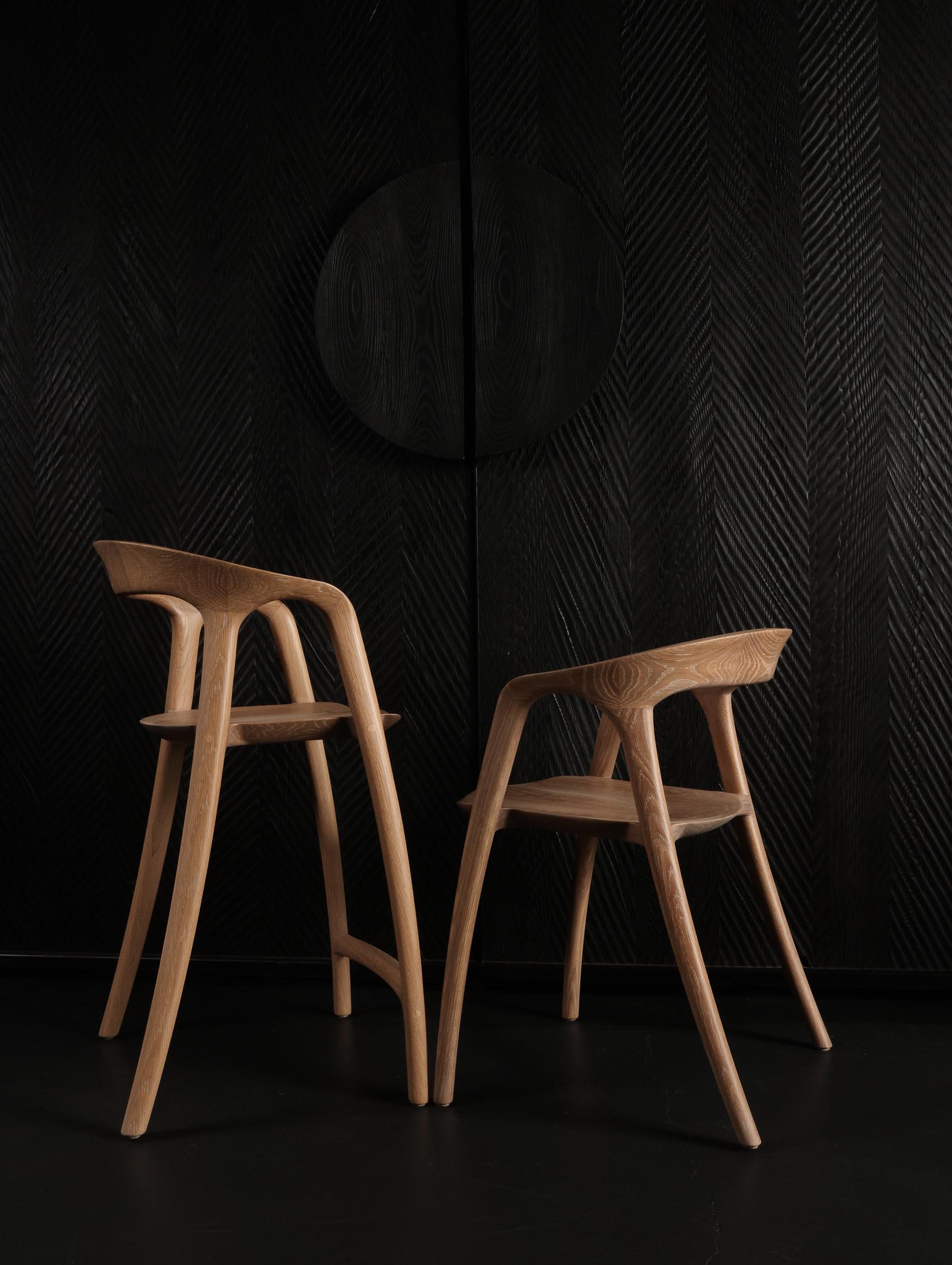 Silla 'Voeg' de roble blanco by Mobius Objects en venta 4