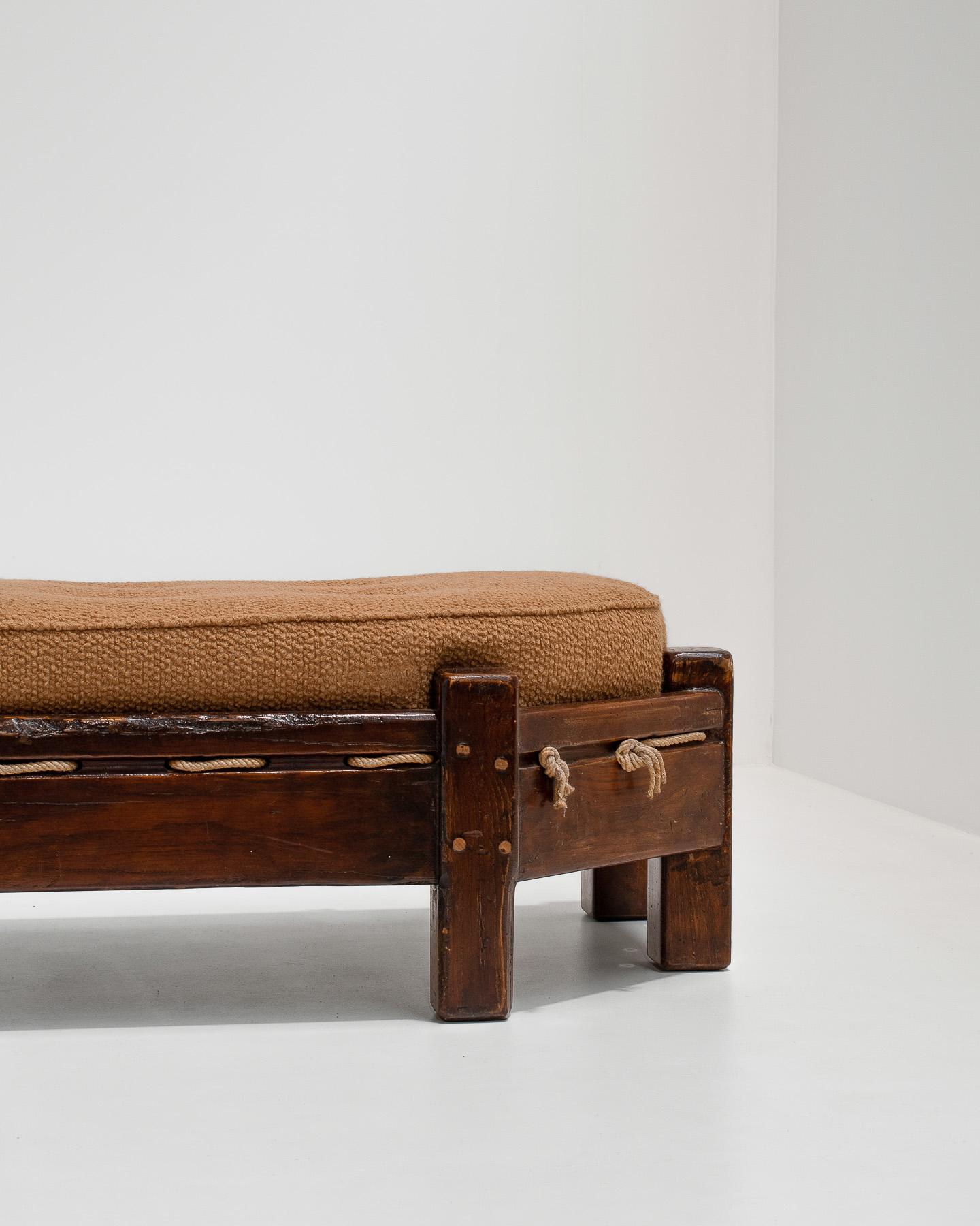 French Solid Wood Wabi Sabi Daybed, 1960s