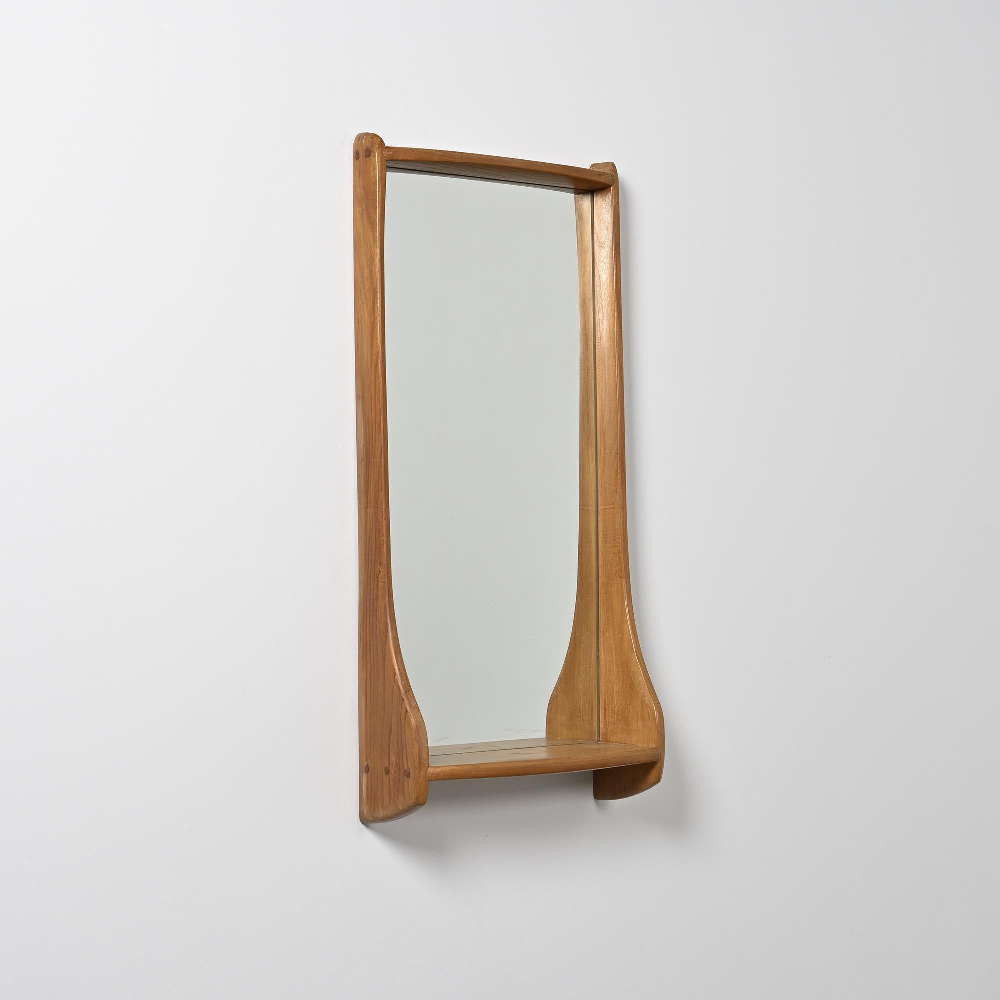 Mid-Century Modern Miroir mural en bois massif, Franz Xaver Sproll, vers 1960 en vente