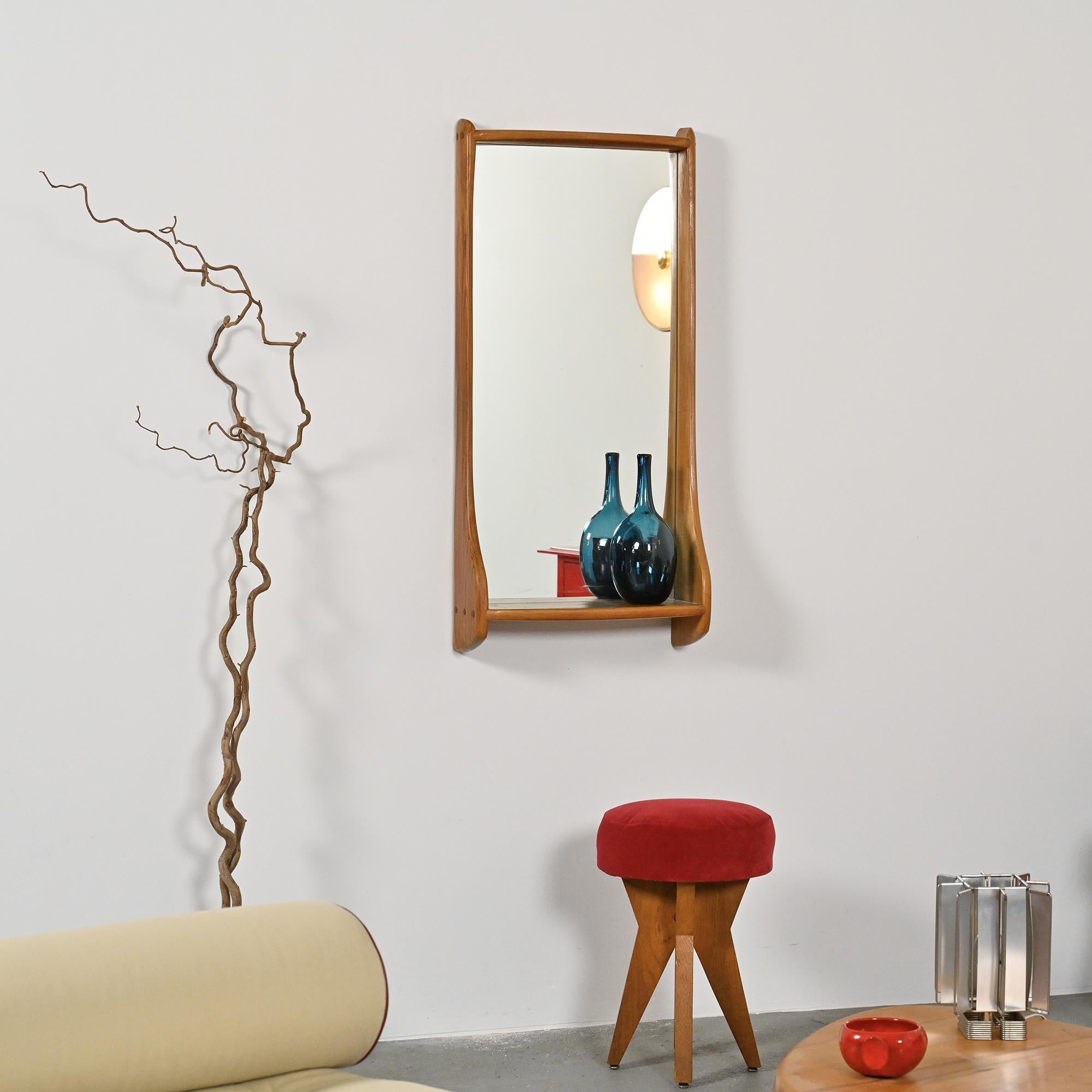 Suisse Miroir mural en bois massif, Franz Xaver Sproll, vers 1960 en vente