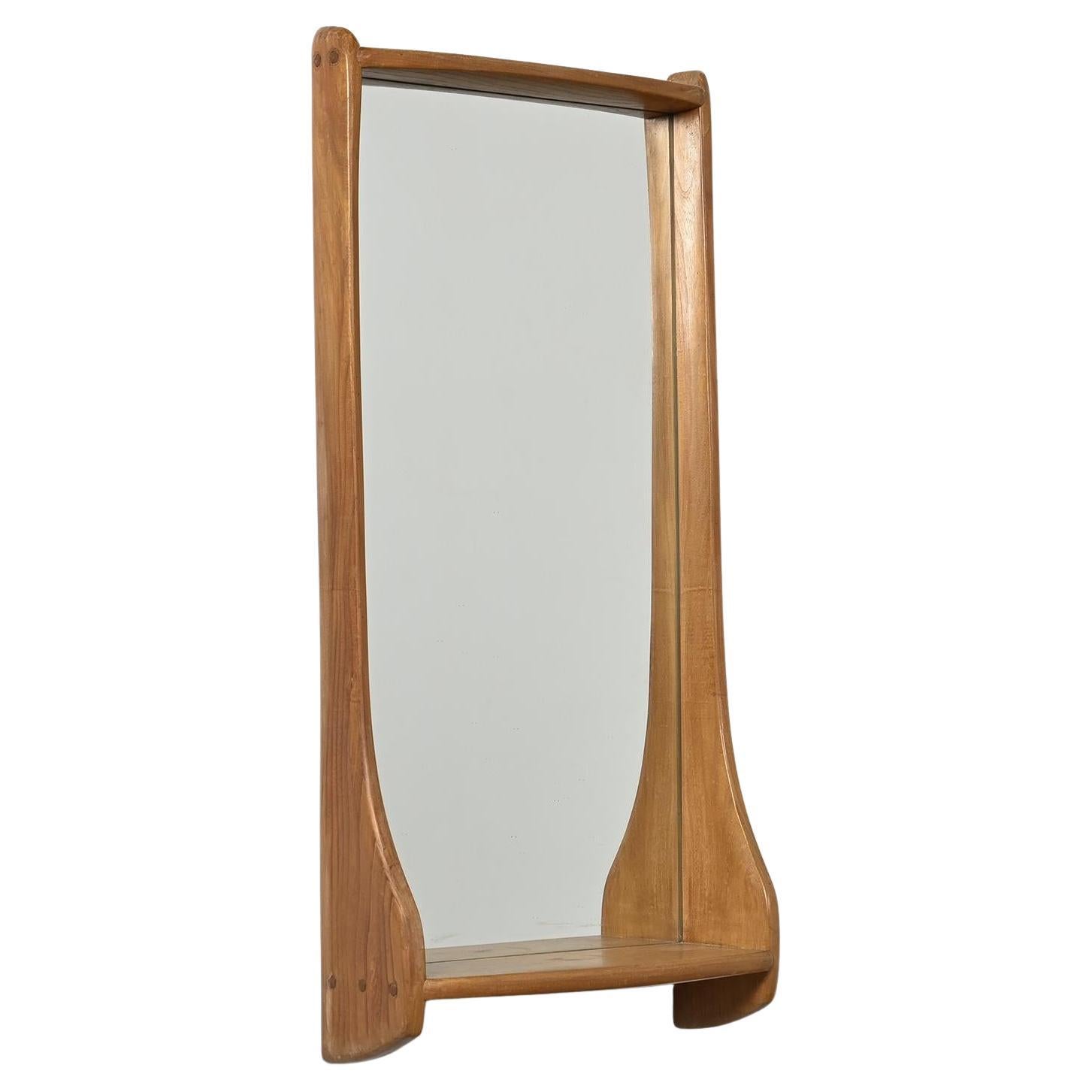 Wandspiegel aus Massivholz, Franz Xaver Sproll, um 1960