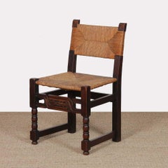 Solid wood wicker chair, French craftsmanship, 1940