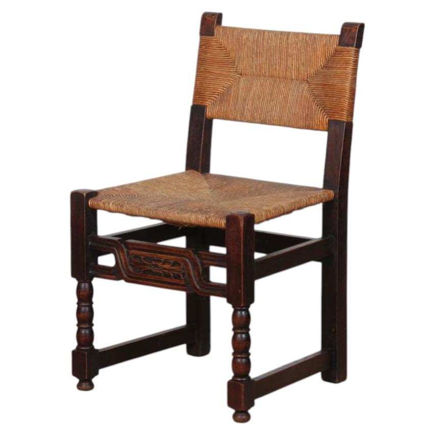 Solid wood wicker chair, French craftsmanship, 1940